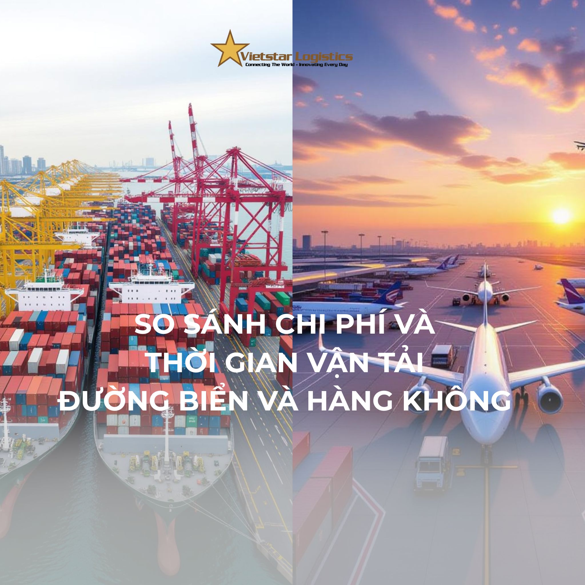 So sánh chi phí vận tải đường biển và hàng không